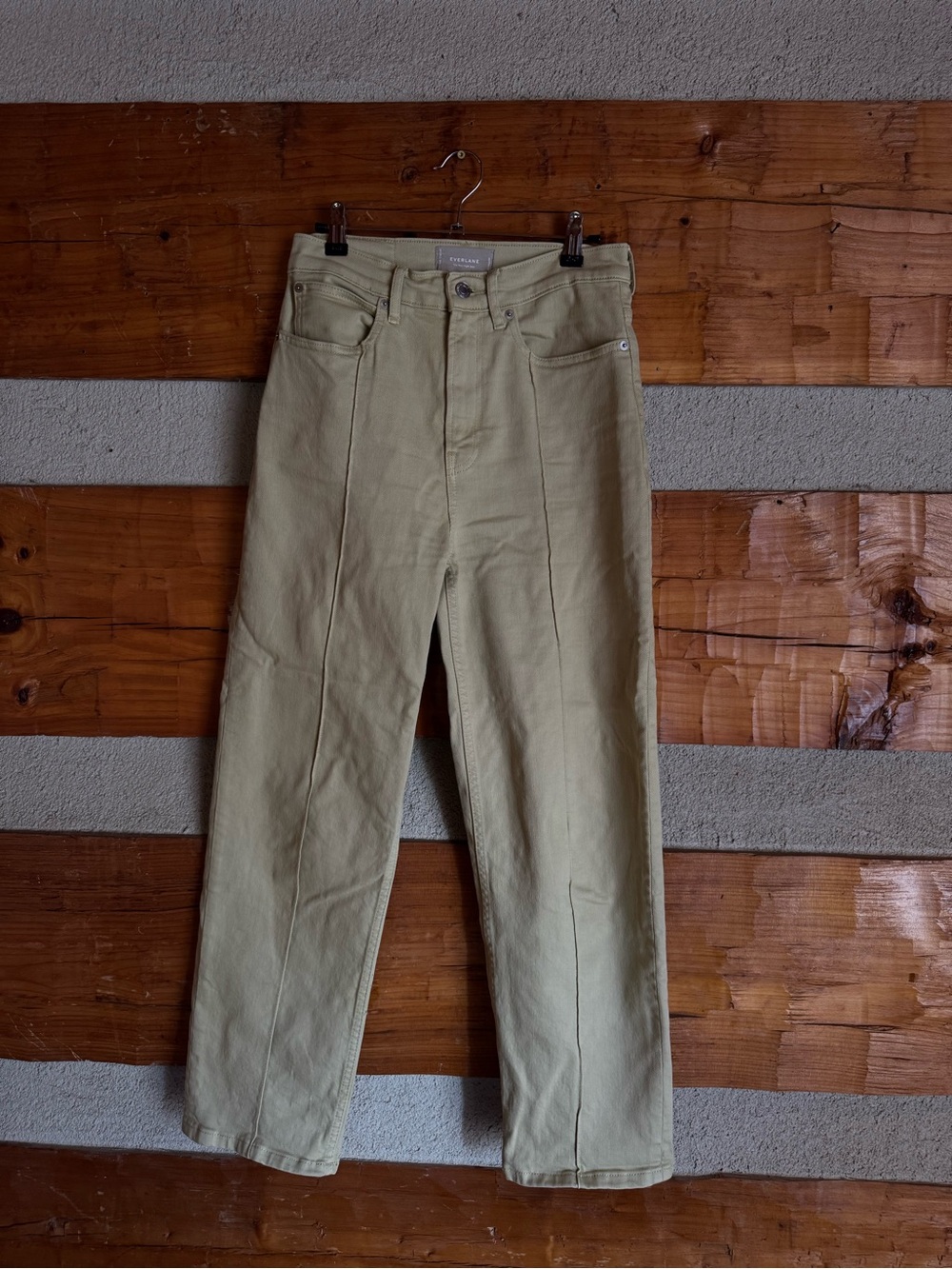 Everlane Green Tea Green Straight-Leg Pants
